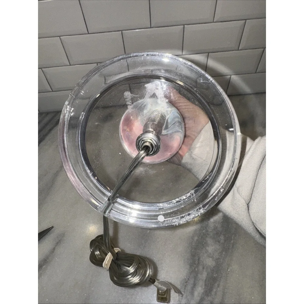 Vtg Acrylic‎ Lucite/silver Stacked Ball Table Lamp GW997